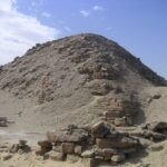Stone ruins and entrance passage of the Pyramid of Niuserre