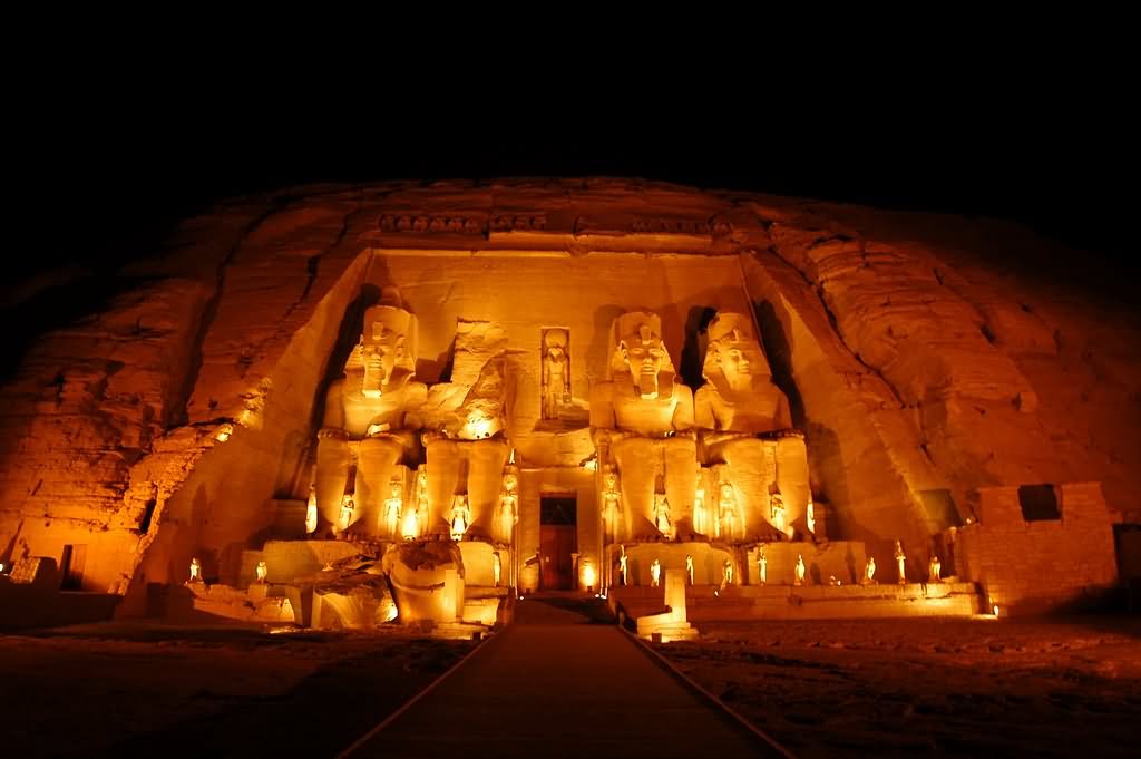 Abu Simbel Temples in Egypt, featuring the colossal statues of Ramesses II