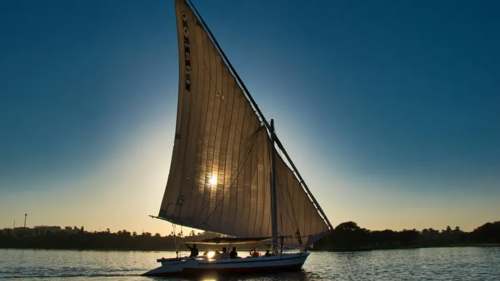 Nile River Felucca Cruise in Egypt at sunset