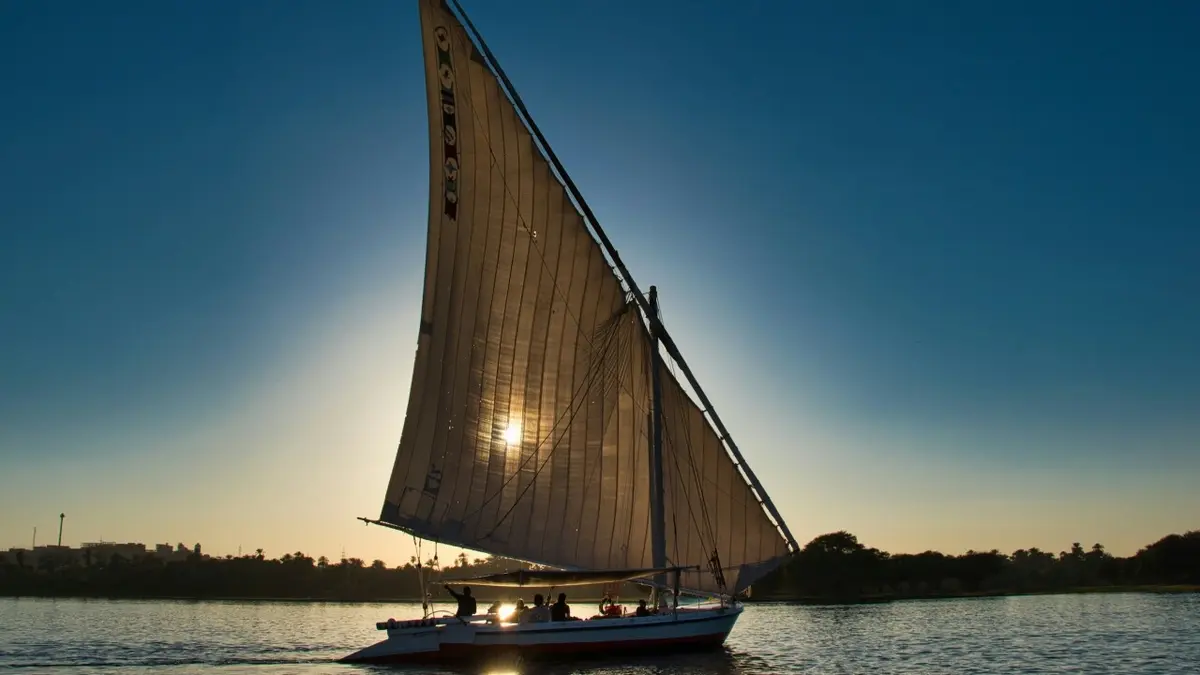 Nile River Felucca Cruise in Egypt at sunset